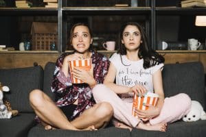 two friends watchining Sirens Netflix series 2025