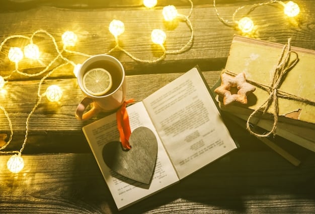 A close-up shot of an open book with yellowed pages, resting on a wooden table with a teacup and a vintage photograph, suggesting themes of memory and history.