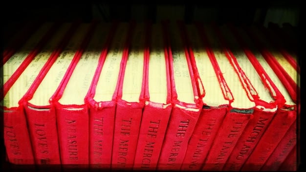 A close-up shot of a stack of mystery and thriller books, featuring titles with intriguing covers and suspenseful imagery. A magnifying glass rests on top of the stack, suggesting the act of uncovering secrets and solving mysteries. A dimly lit background enhances the sense of intrigue.