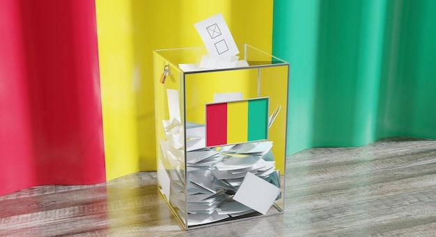 A close-up shot of a ballot box with various book titles written on slips of paper being dropped inside. Hands of different people are shown casting their votes. The scene is brightly lit, emphasizing the act of democratic voting.
