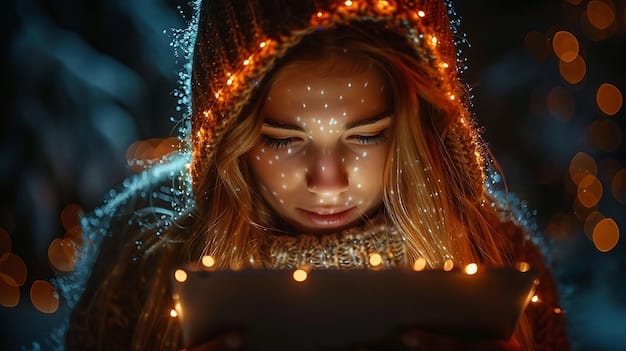 A close-up portrait of a fantasy author, illuminated by the soft glow of a laptop screen. The author has a thoughtful expression, with fingers poised over the keyboard, ready to bring their imagined worlds to life.