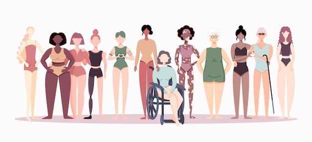 Illustration of a diverse group of fictional characters, representing different ethnicities, genders, and abilities, standing together in a fantasy landscape, symbolizing the power of representation in storytelling.