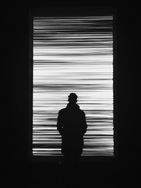 A shadowy figure standing behind a computer screen, the screen displaying lines of complex code. The image evokes themes of digital surveillance, privacy invasion, and the ethical implications of artificial intelligence.