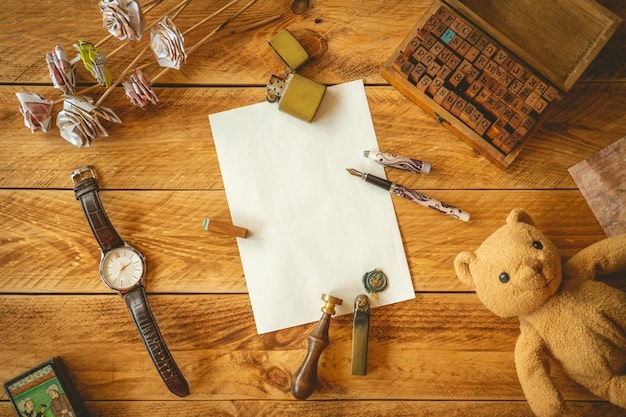 A detective's desk cluttered with clues, including a torn photograph, a cryptic note, and a map with circles drawn around several locations. The lighting is dim, emphasizing the shadows and unsolved mysteries.