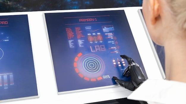 A digital interface showing an AI algorithm analyzing the text of 