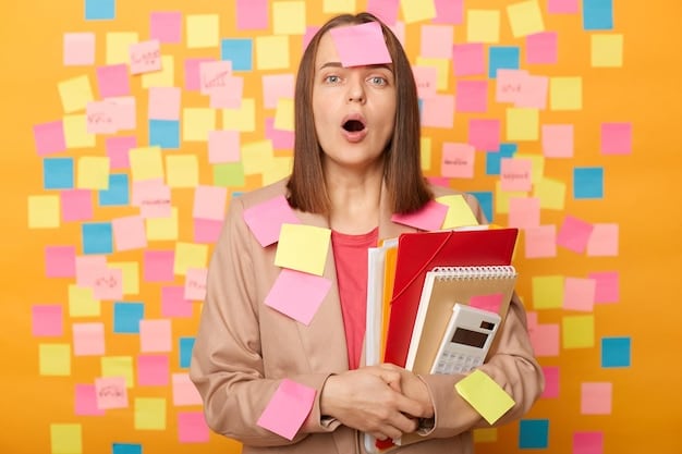 A person reading a book with a thoughtful expression, surrounded by sticky notes and highlighting markers, symbolizing the process of critical analysis and attention to detail required in ethical book reviewing.