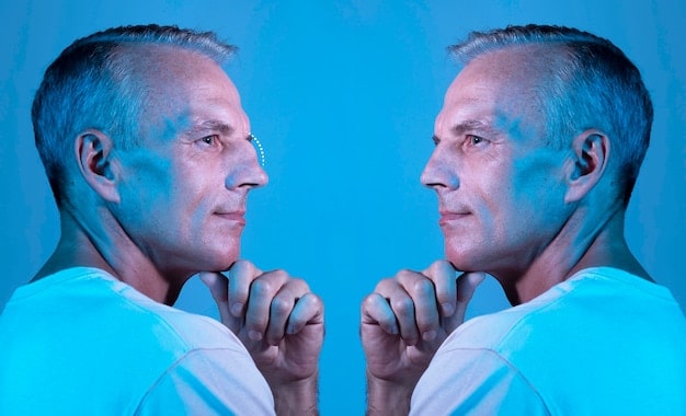 A split image contrasting a glowing, positive review on one side with a skeptical, questioning face on the other.