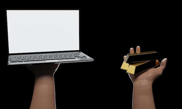 A hand hovering over a laptop with stars representing book ratings, some of which are highlighted in gold and others fading out, suggesting manipulation of ratings.