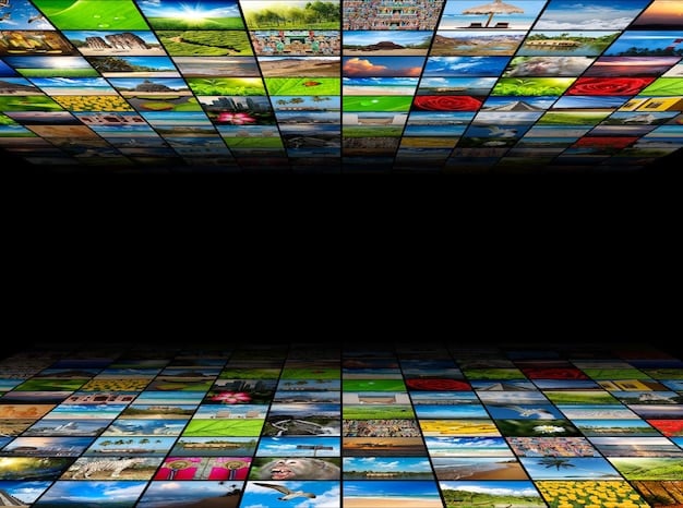 A split-screen image showcasing the logos of various streaming services, such as Netflix, Disney+, Hulu, HBO Max, and Paramount+, arranged in a visually appealing and balanced composition.