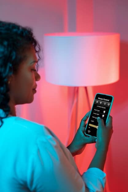 A close-up shot of a person using a voice remote to control their streaming device, showcasing the hands-free convenience and integrated voice assistant features of a modern streaming setup.