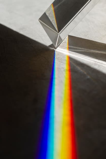 A close-up shot of a prism refracting white light into a spectrum of colors. The prism sits on a table with various literary texts scattered around it, symbolizing the different theoretical lenses through which literature can be viewed.