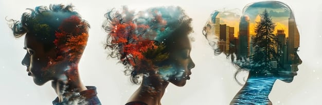 A collage of diverse faces looking concerned, with subtle digital overlays and environmental decay in the background, symbolizing collective societal anxieties.