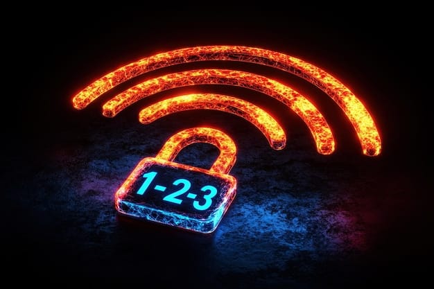 Close-up of a router with a glowing lock symbol overlaid, representing secure network settings and encrypted data transmission.