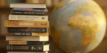 Diverse books stacked representing global cultural understanding and essential reading