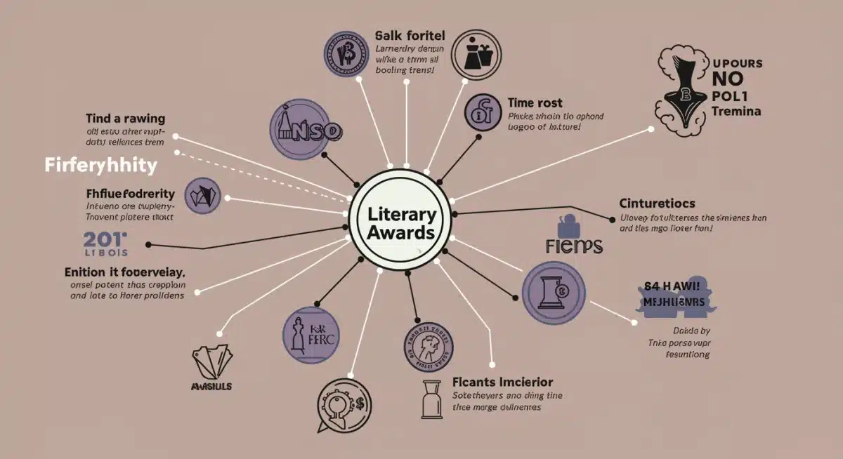 Infographic illustrating the interconnectedness and influence of literary awards.